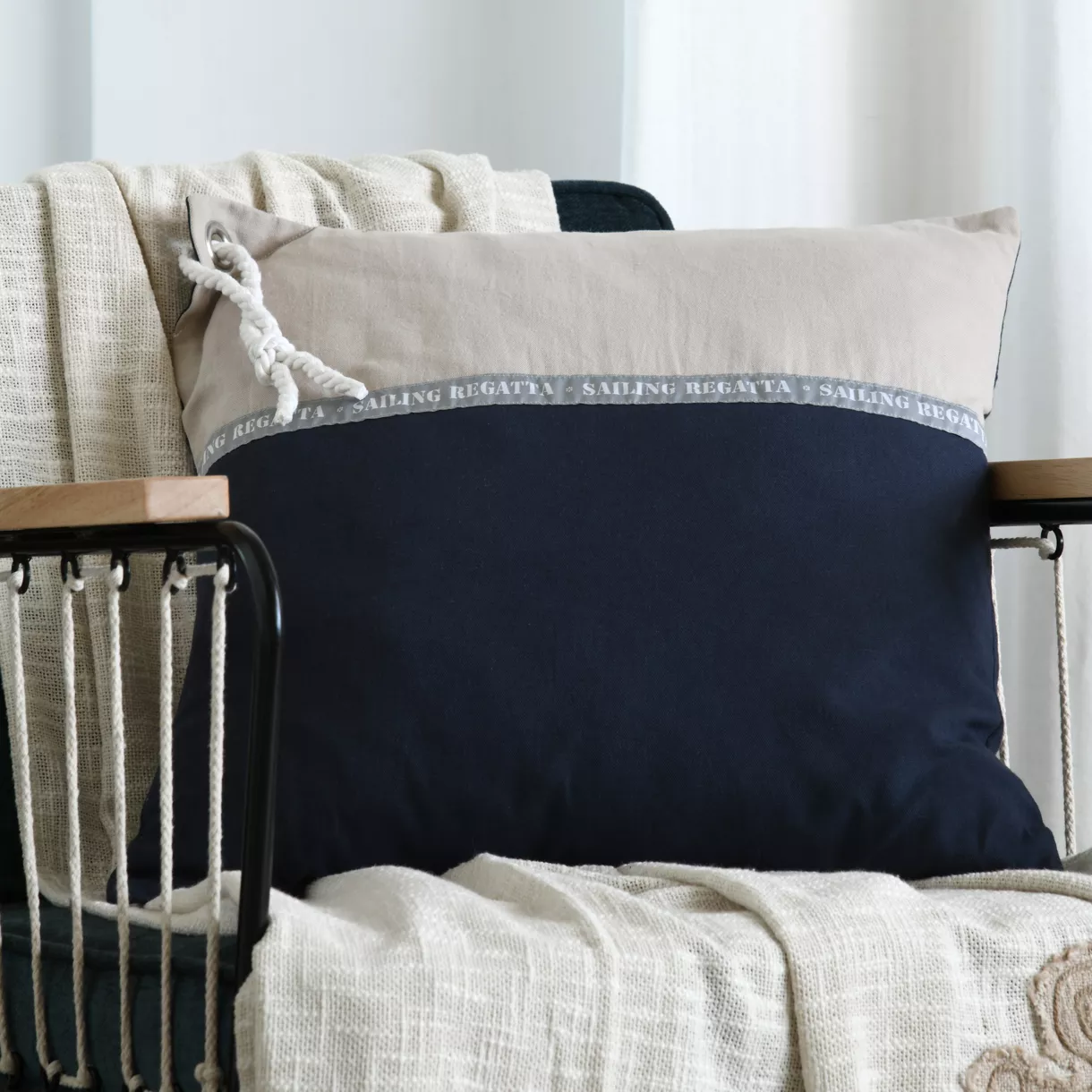ESCALE COUSSIN 50X50 MARINE