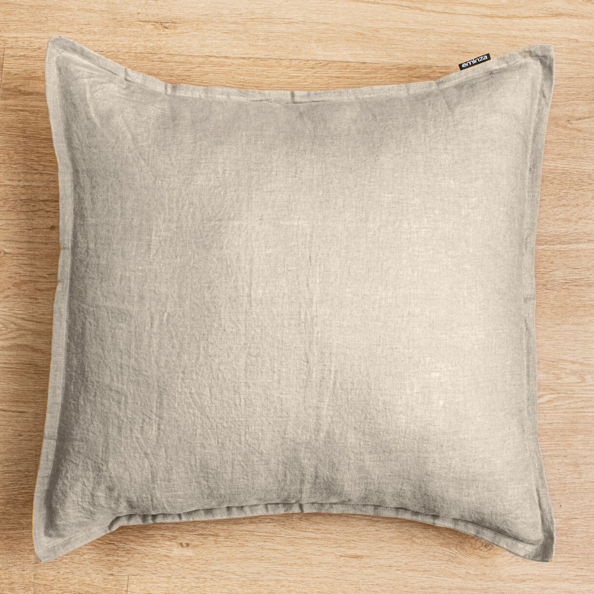 Funda de almohada cuadrada en lino lavado (80 cm) Louise Beige 1