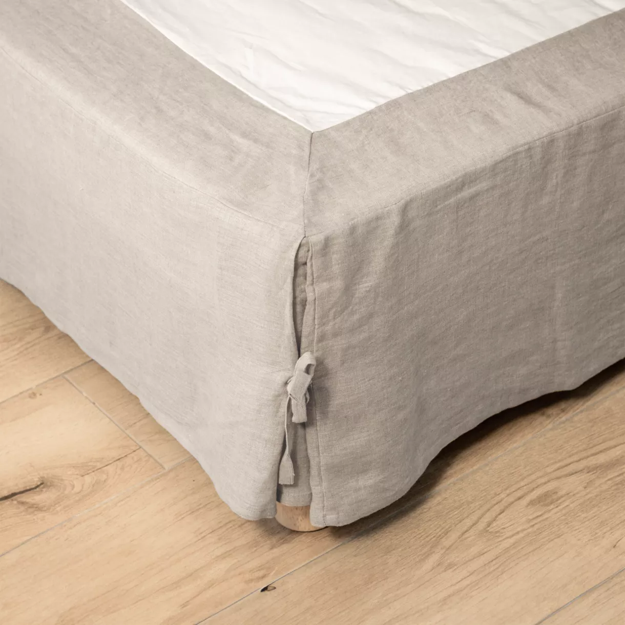 Cache-sommier lin lavé (140 x 190 cm) Louise Beige 1
