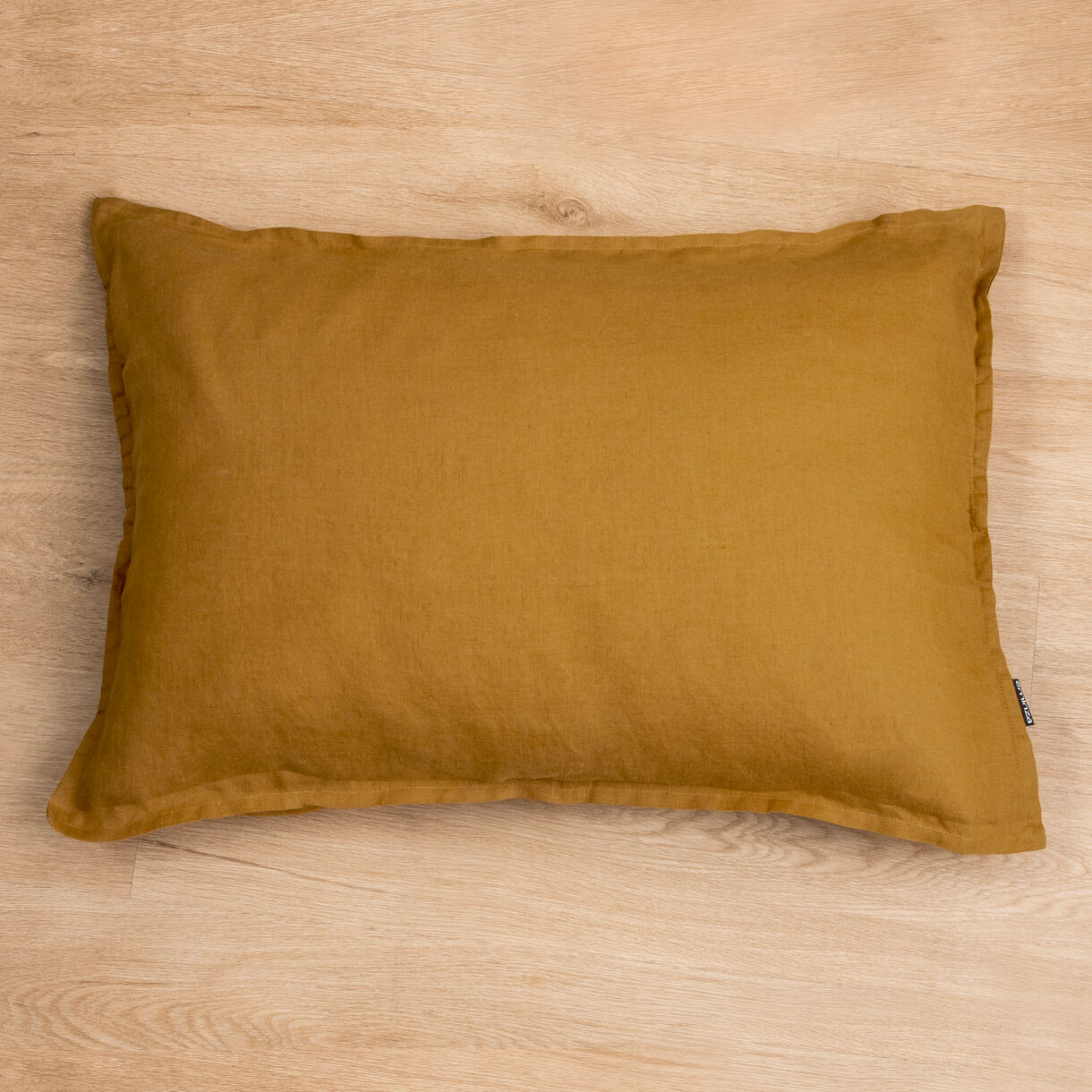 Funda de almohada rectangular lino lavado (70 cm) Louise Caramelo 1