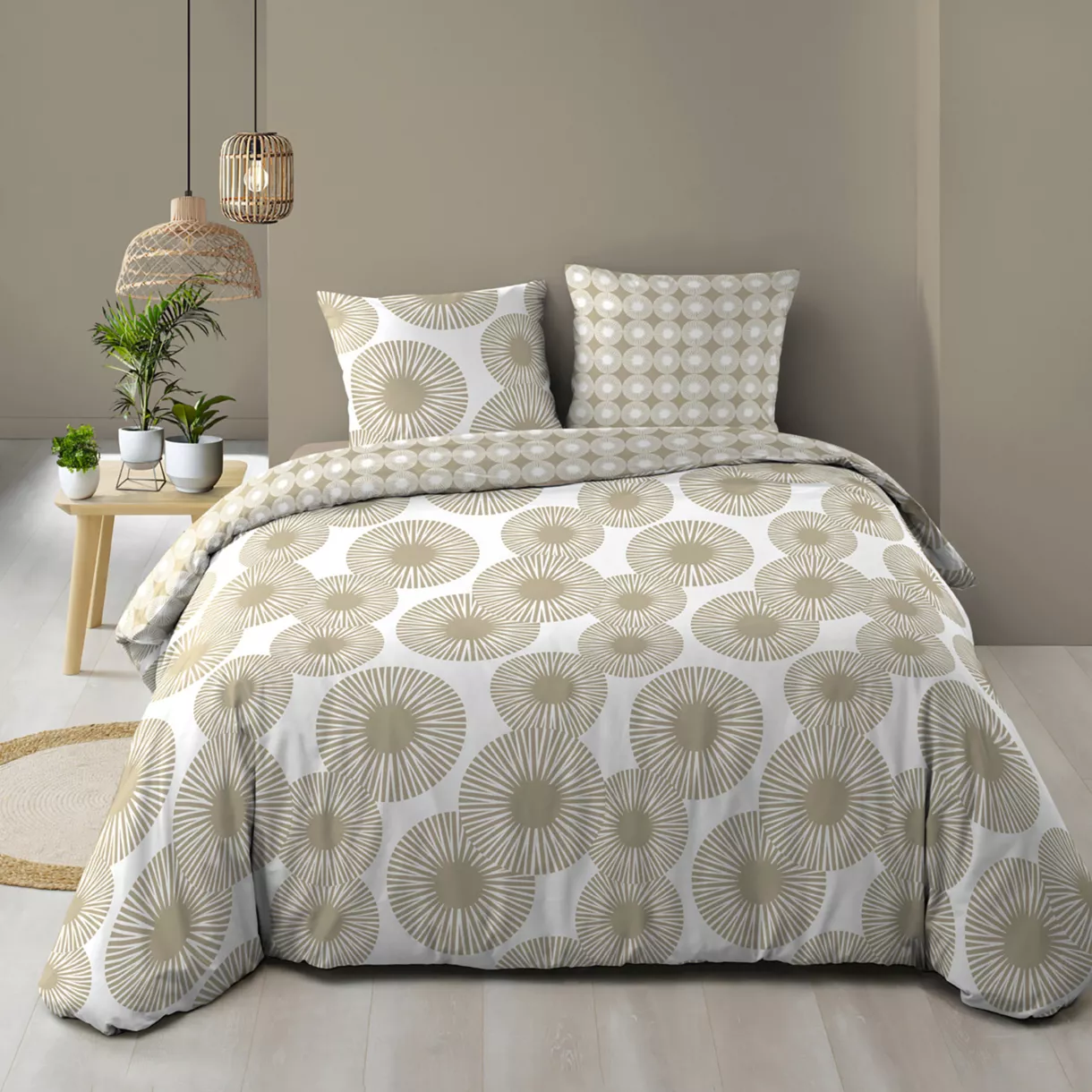 PARURE 3 P. 260 x 240 CM IMPRIME 57 FILS ALLOVER NEBULLA