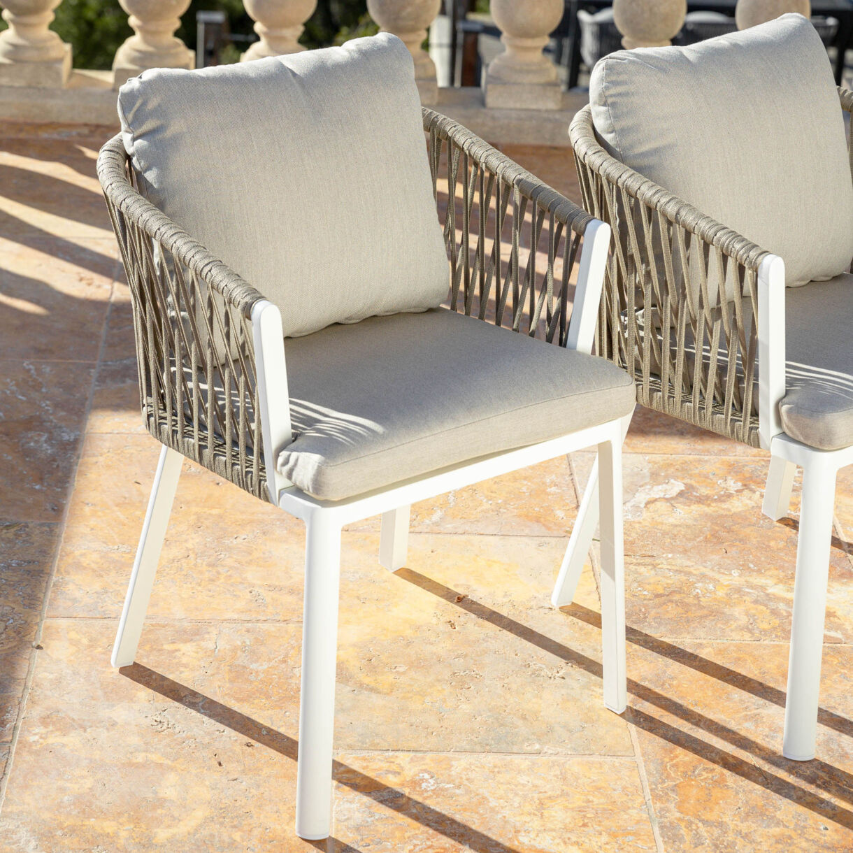 2er Set Gartenstühle Amalfi - Weiß