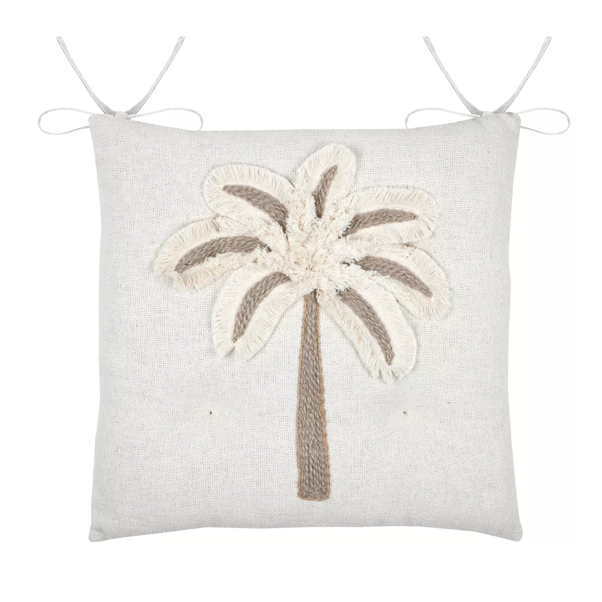 Coussin de chaise carré coton Nehora Ecru