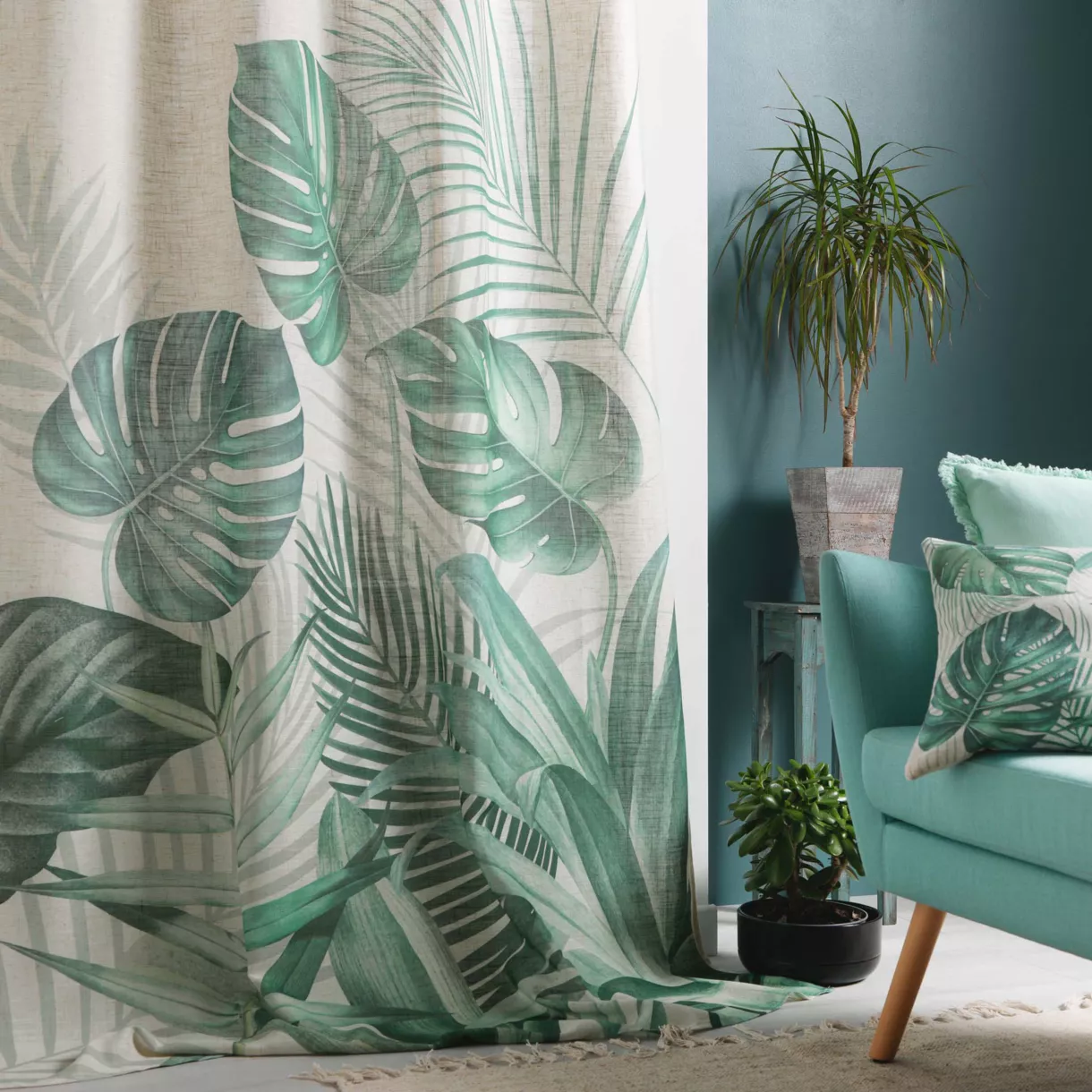 Cortina en poliester (140 x 260 cm) Equateur Verde