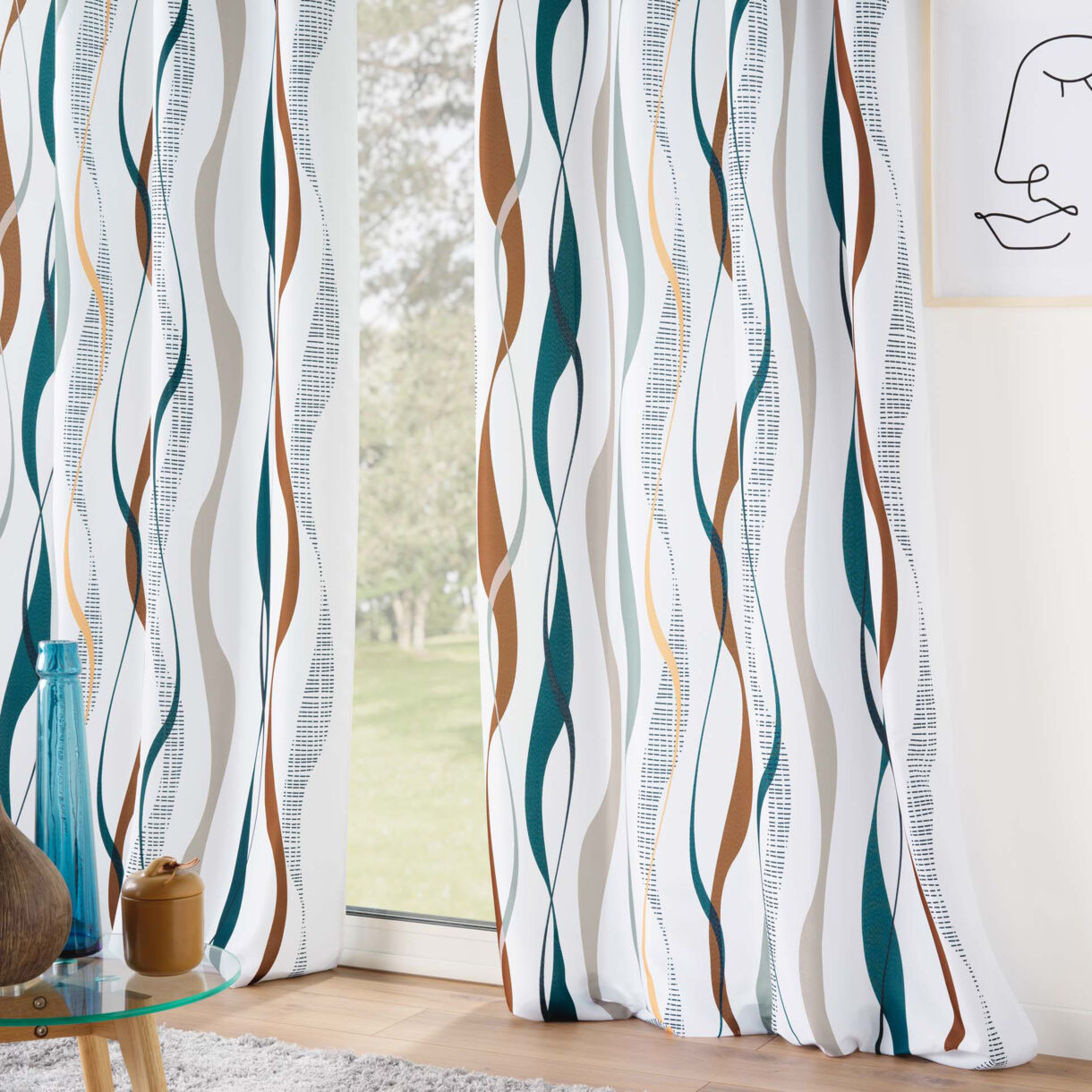 Gordijn polyester (140 x 280 cm) Lisana Meerkleurig