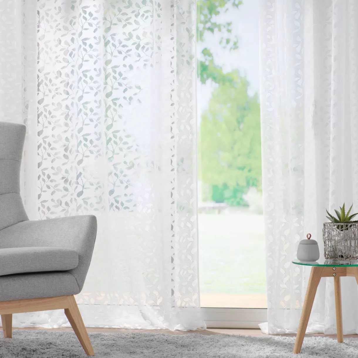 Voilage maille (140 x 240 cm) Manon Blanc