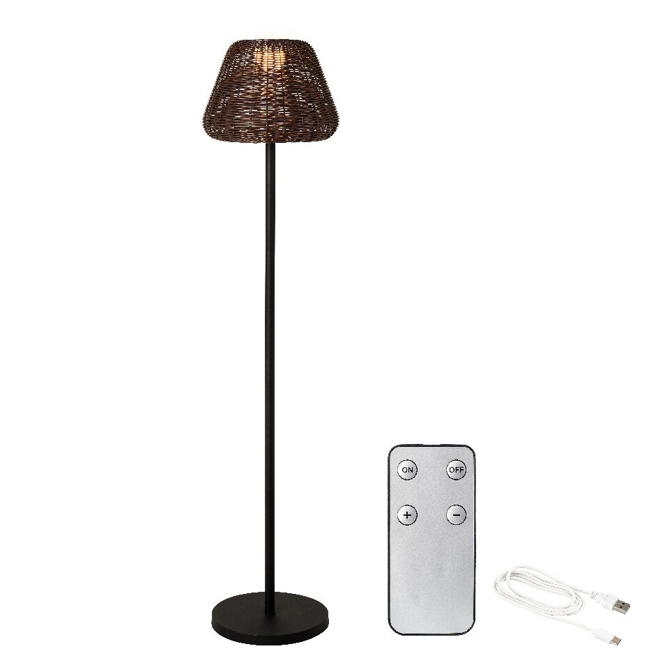 Lámpara de pie exterior sin cable LED Oasis - Marrón