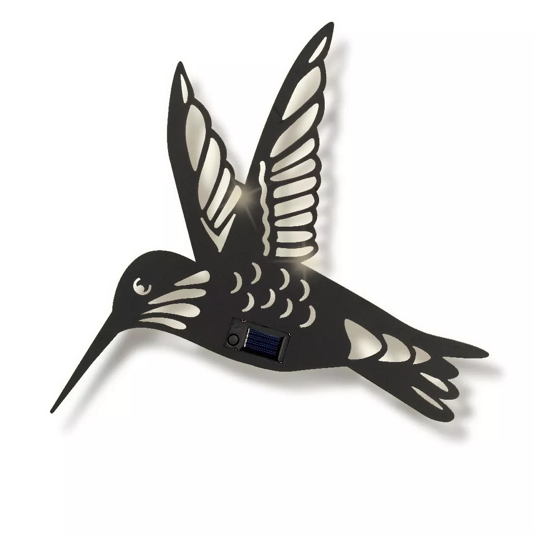 Lámpara de pared solar en metal Colibri - Negro