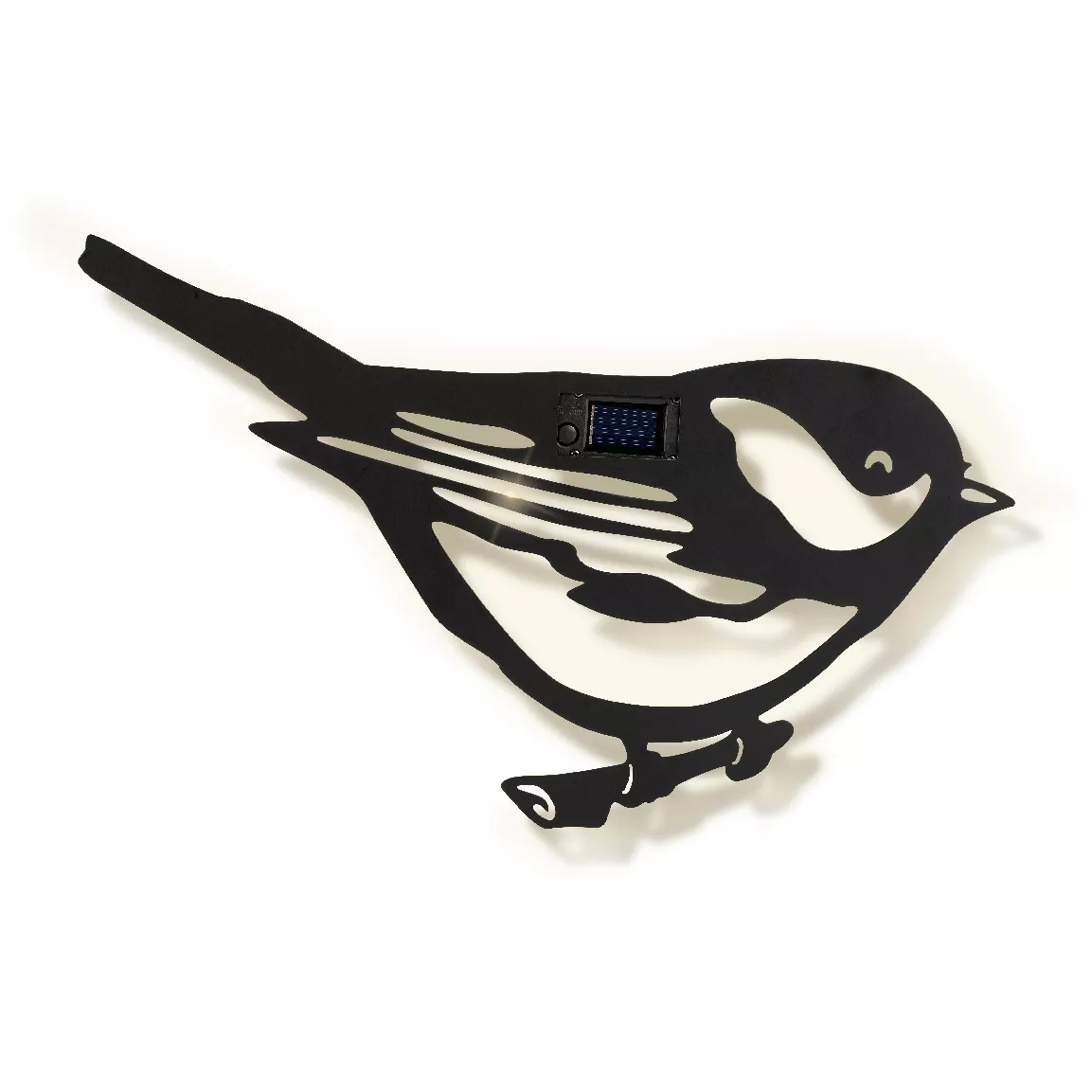 Lámpara de pared solar en metal Oiseau - Negro