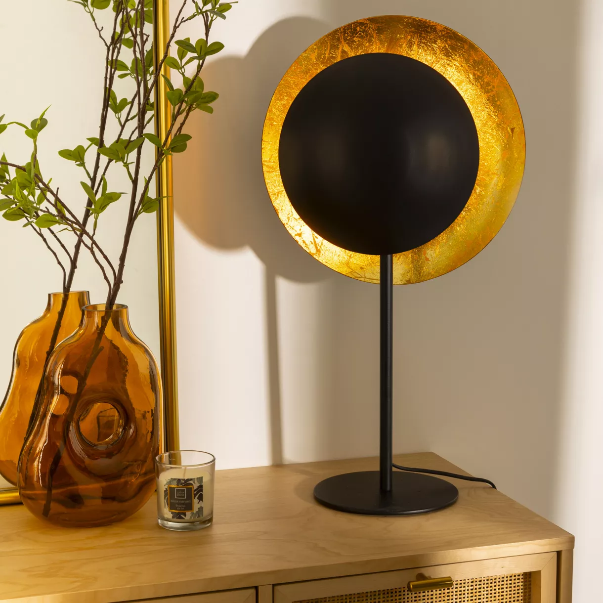 Tafellamp industrieel metaal (57 cm) Estée Zwart