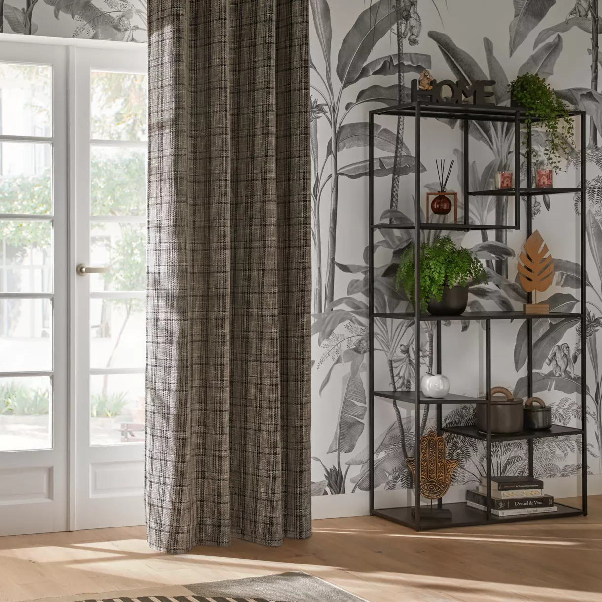 RIDEAU OCC SLUB SETH GF140X260 L, 140 x P, 0,3 x H, 260 cm Gris FoncŽ