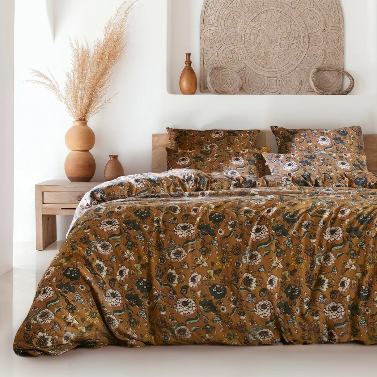 Funda Nórdica en gasa de algodón (240 cm) Daphné Camel