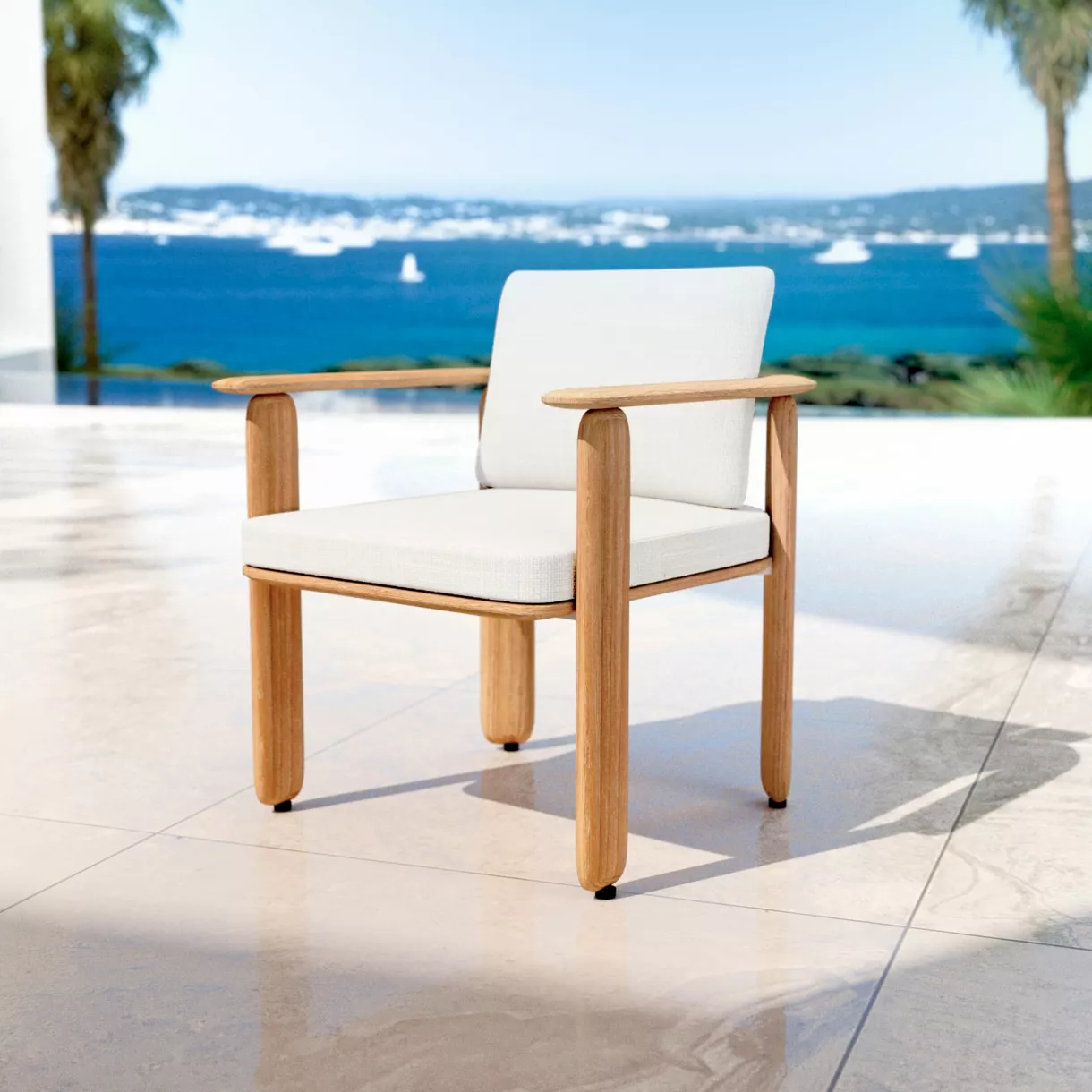 Sillón de jardín en madera teck Java - Crudo