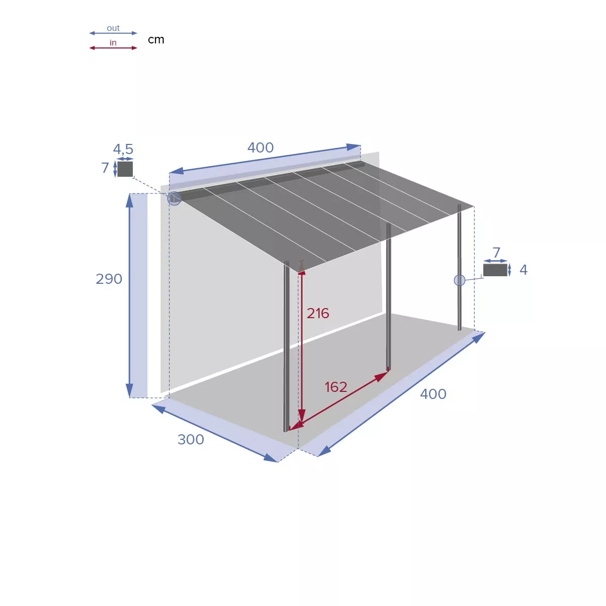 Pérgola Belice (4 x 3 m) - Negro mate