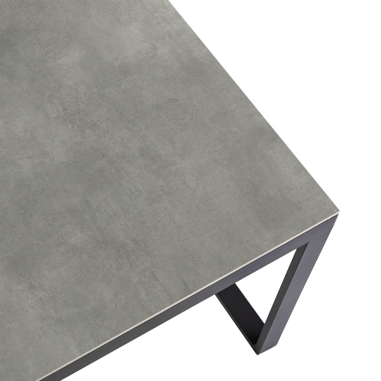 Mesa de jardín 8 plazas Aluminio/Cerámica Kore (180 x 90 cm) - Gris antracita