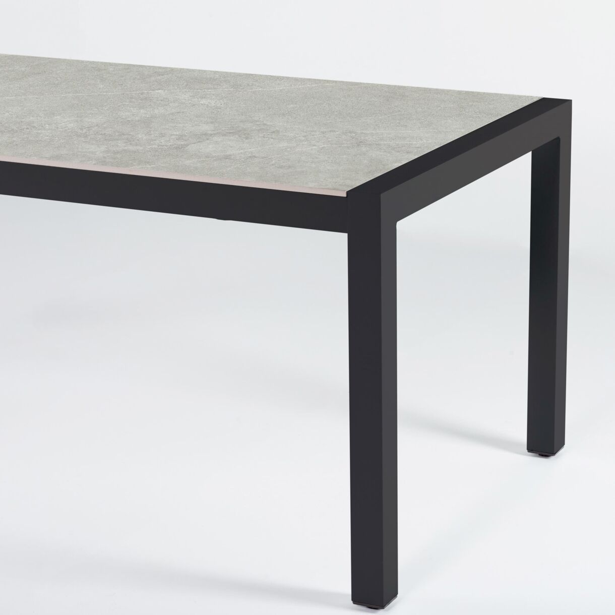 Tavolo da giardino 8 posti Alluminio/Ceramica Modena (180 x 90 cm) - Grigio antracite/Grigio chiaro