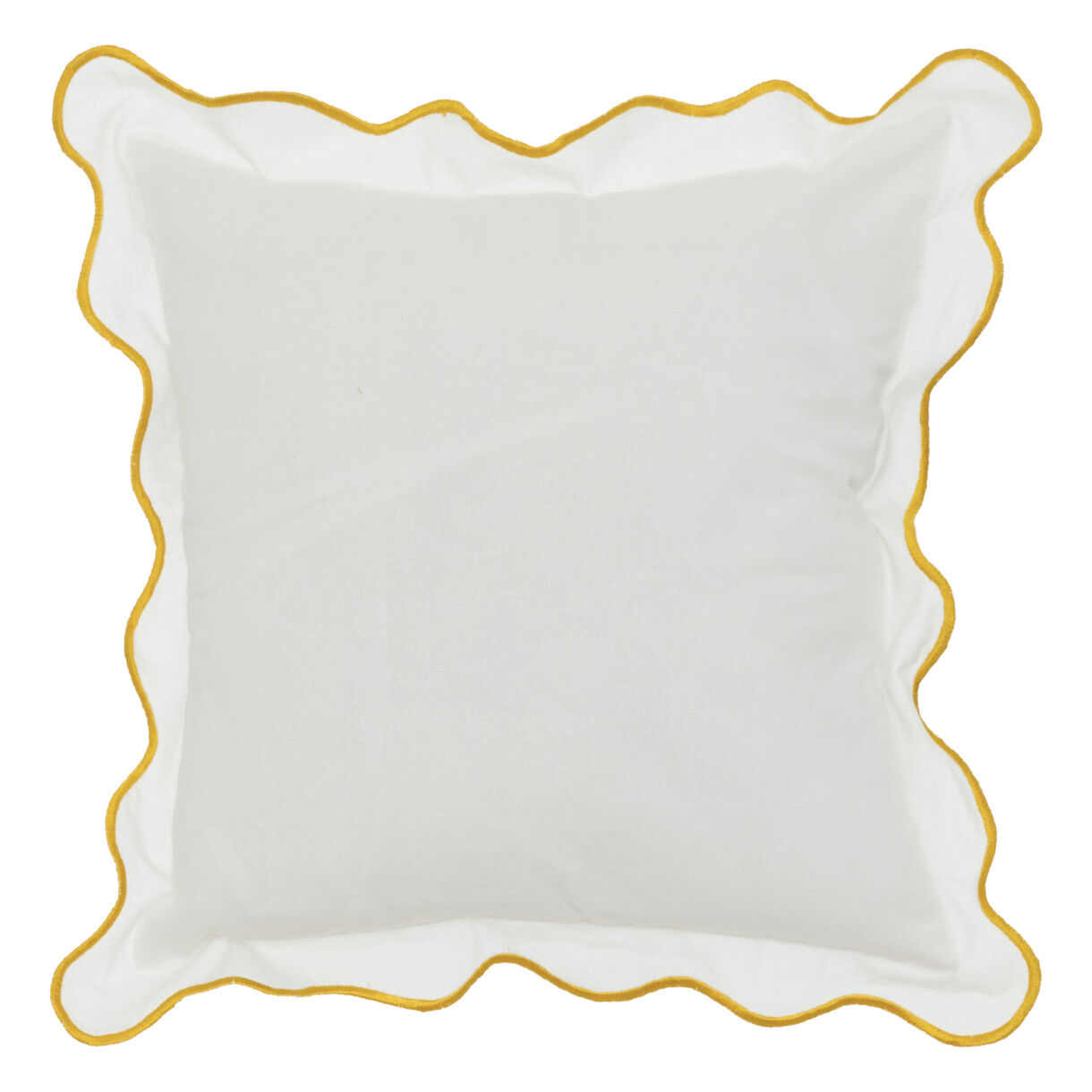 Quadratisches Kissen mit Festons (50 x 50 cm) Biskwit Weiß