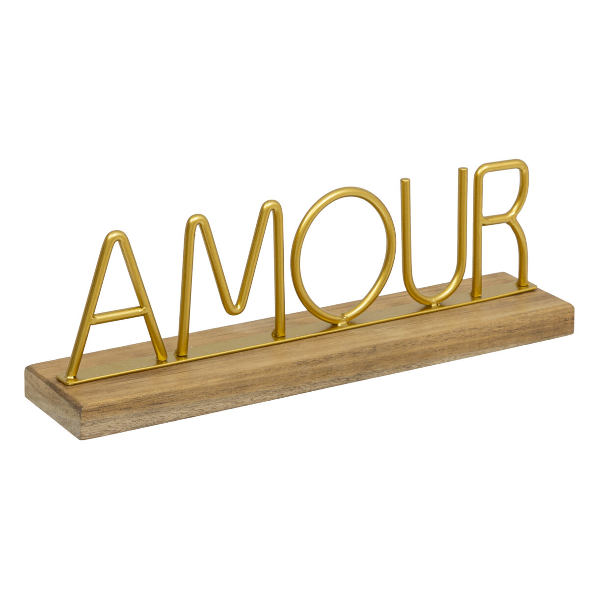 Palabra de mesa en metal y madera (25,5 cm) Amour Oro