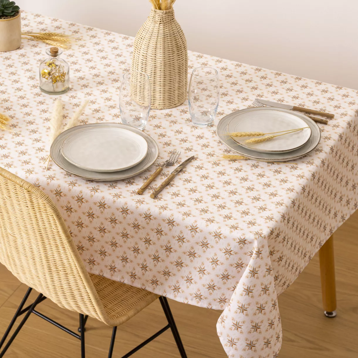 Rechthoekig tafelkleed vlekbestendig (140 x 240 cm) Parata Beige