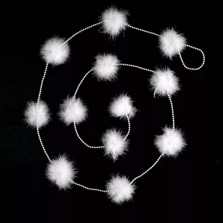 Guirlande de Noël Pompon Blanc
