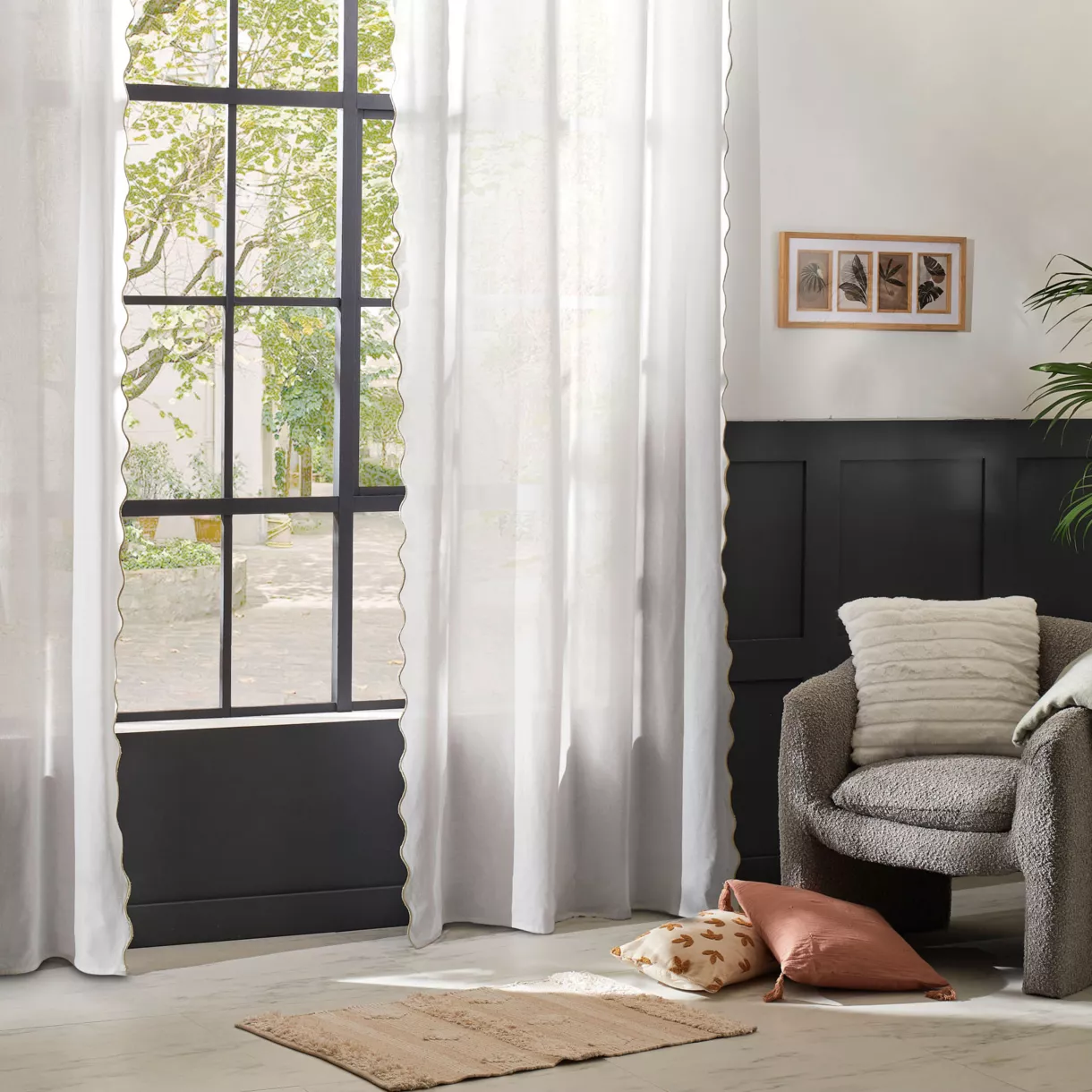 RIDEAU FESTON OVERL BLC140X260 L, 140 x P, 0,5 x H, 260 cm Blanc