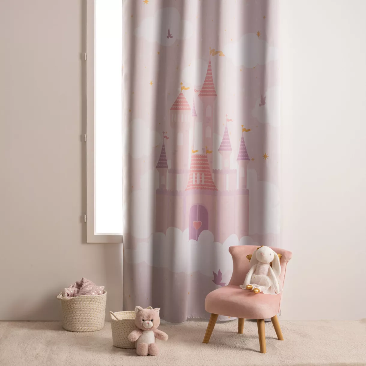 RIDEAU OCC CHATEAU 135X260 L, 135 x P, 0,05 x H, 260 cm Rose Clair