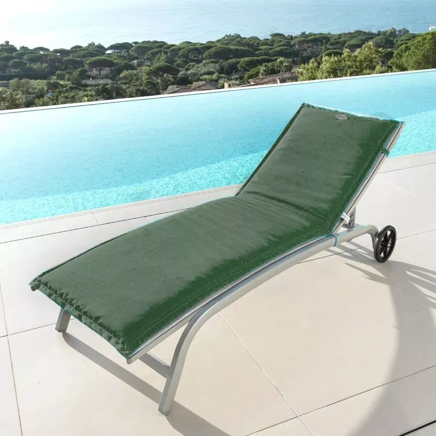 Coussin de transat déhoussable (L190 cm) Korai Vert olive