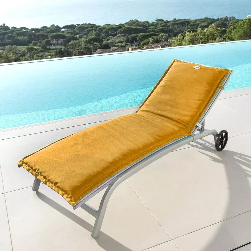 Coussin de transat déhoussable (L190 cm) Korai  Jaune moutarde