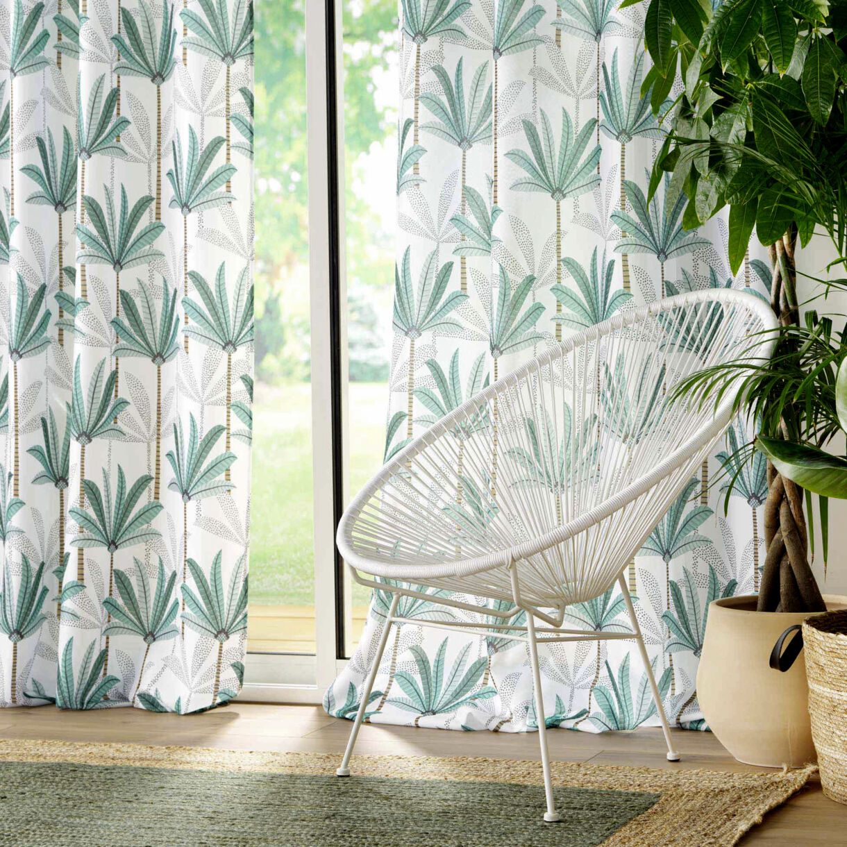 Rideau polyester (140 x 280 cm) Oasis Vert