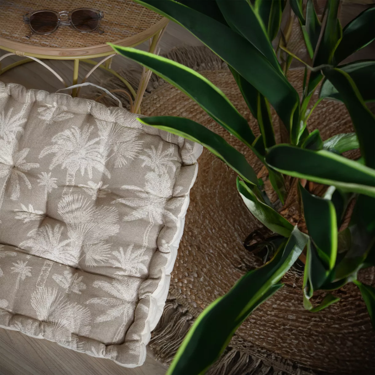 Cojín de suelo en algodón (45 x 10 cm) Nehora Beige