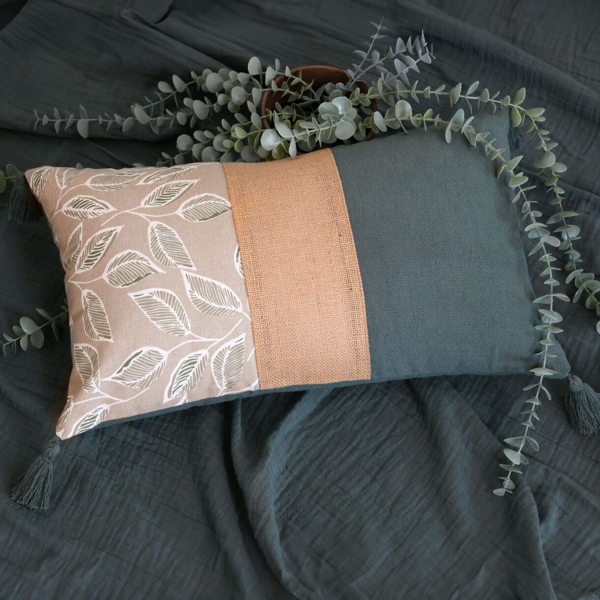 Cuscino rettangolare cotone (30 x 50 cm) Manisa Verde