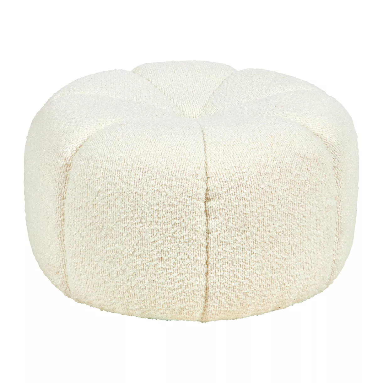 POUF BOIS POLYESTER BLANC POLA Dim : l40xH22xP40cm