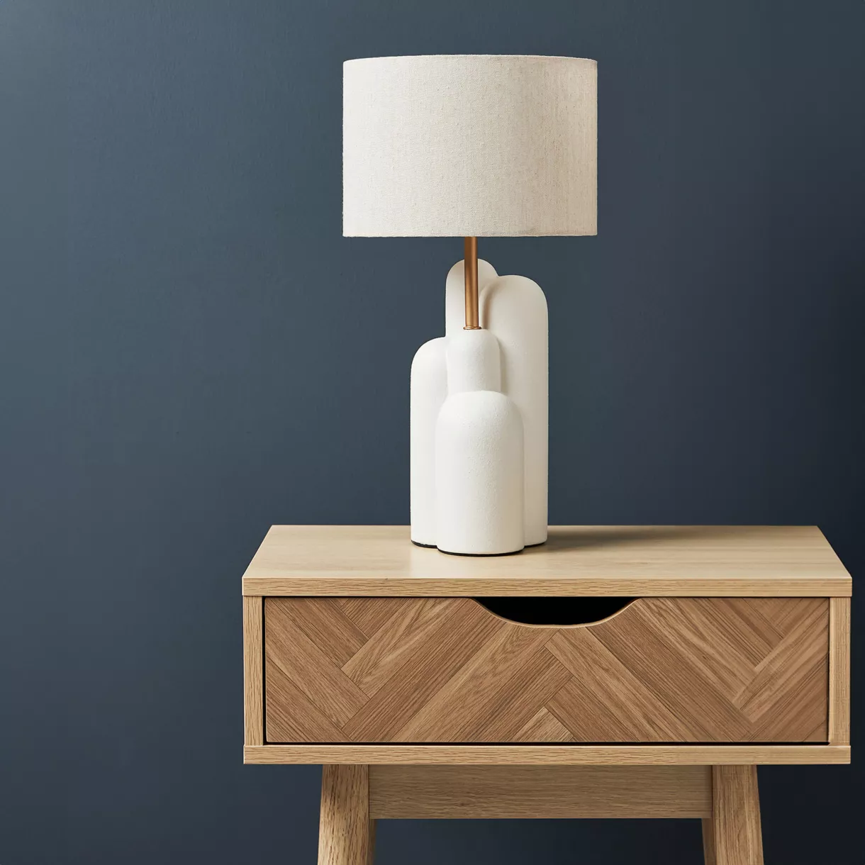 LAMP.CERA.COTON.DUNE.BLCHE.DOR Dim : D22xH43 cm