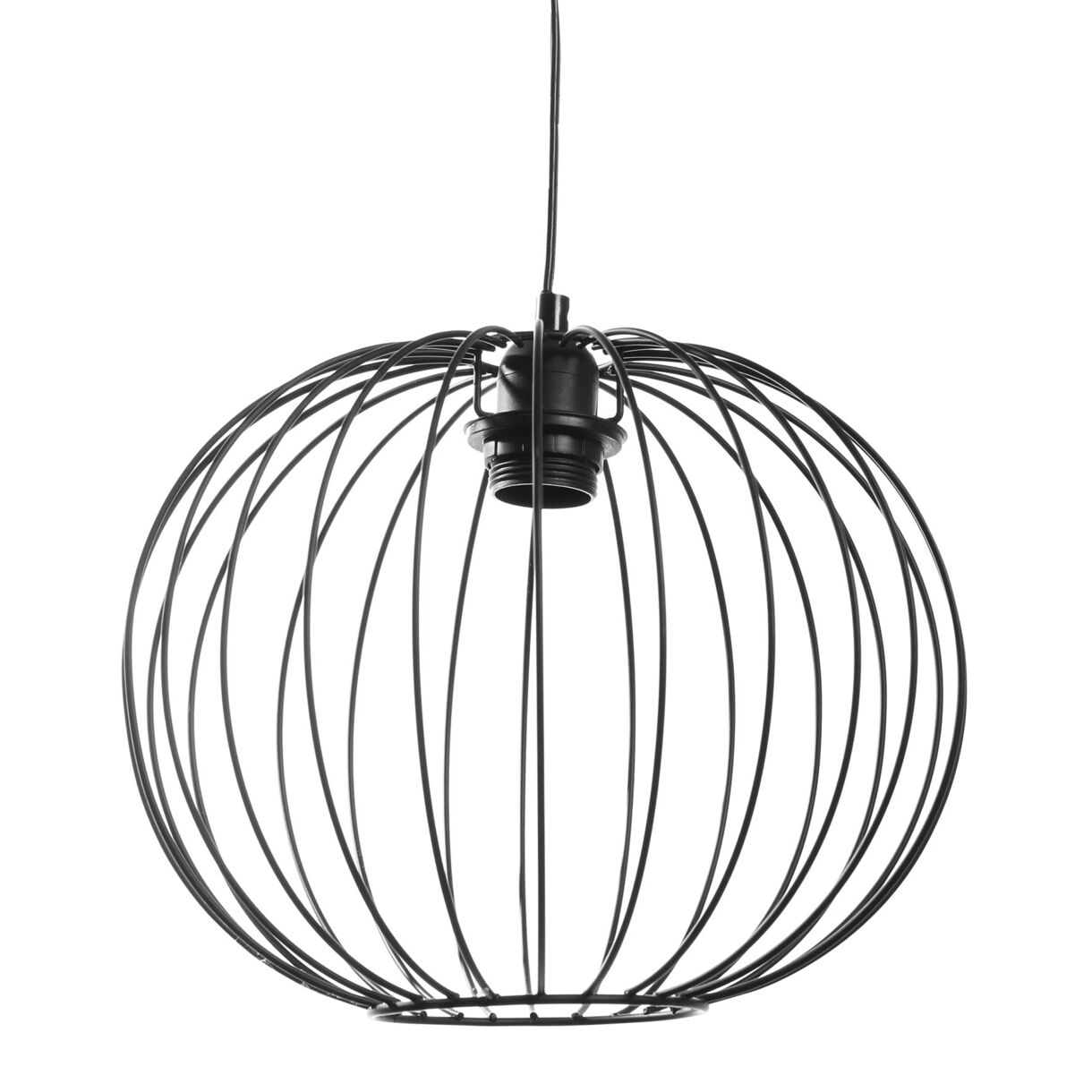 Lámpara de techo redonda en metal industrial (D30 cm) Filaire Negro