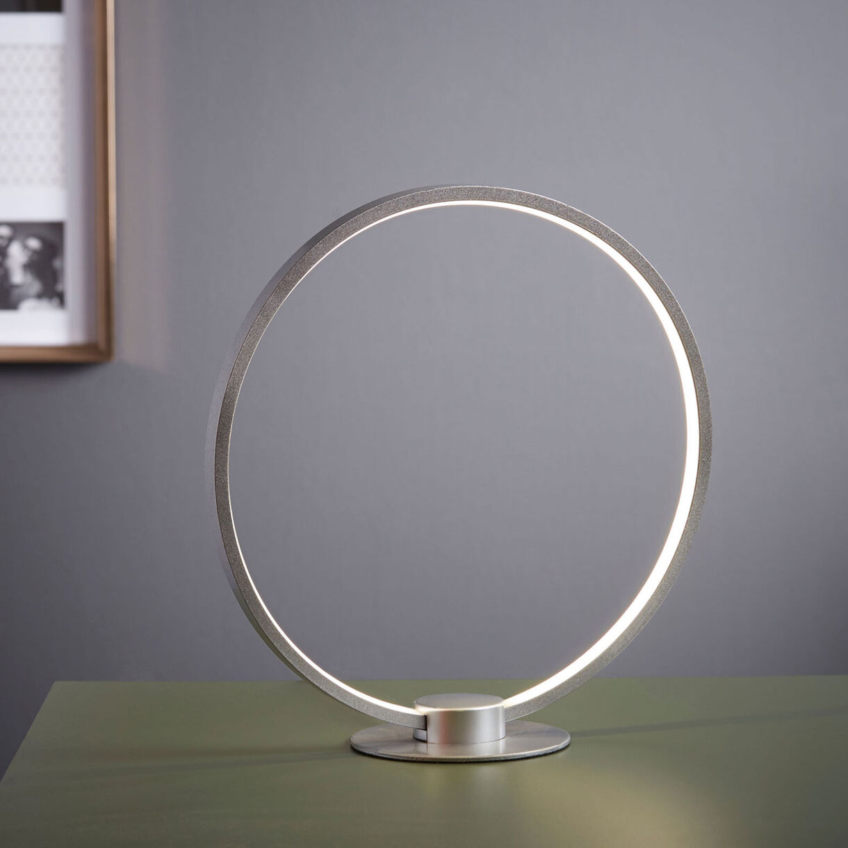 Lampe à poser moderne LED (D29,5 cm) Cercle Argent
