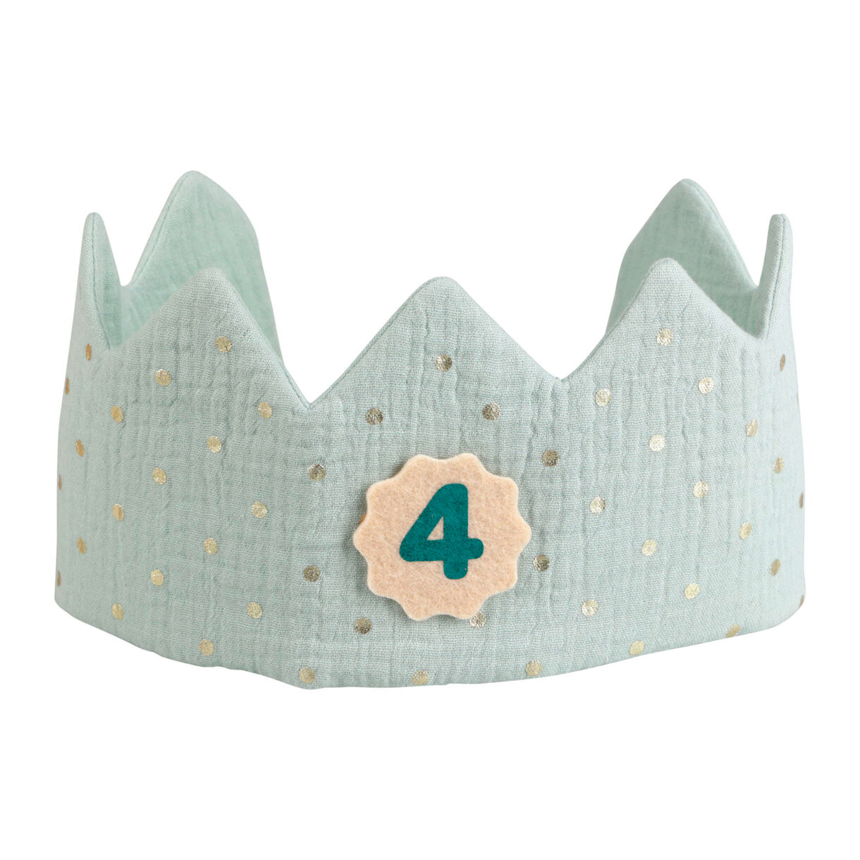 Corona compleanno bambini cotone (40 cm) Roi Verde