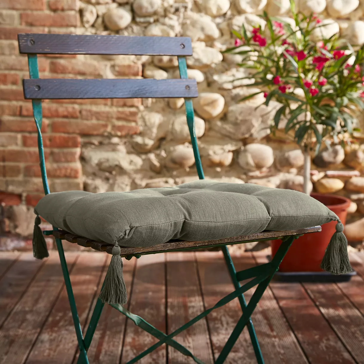 Coussin de chaise (40 cm) Gaïa Vert romarin 1