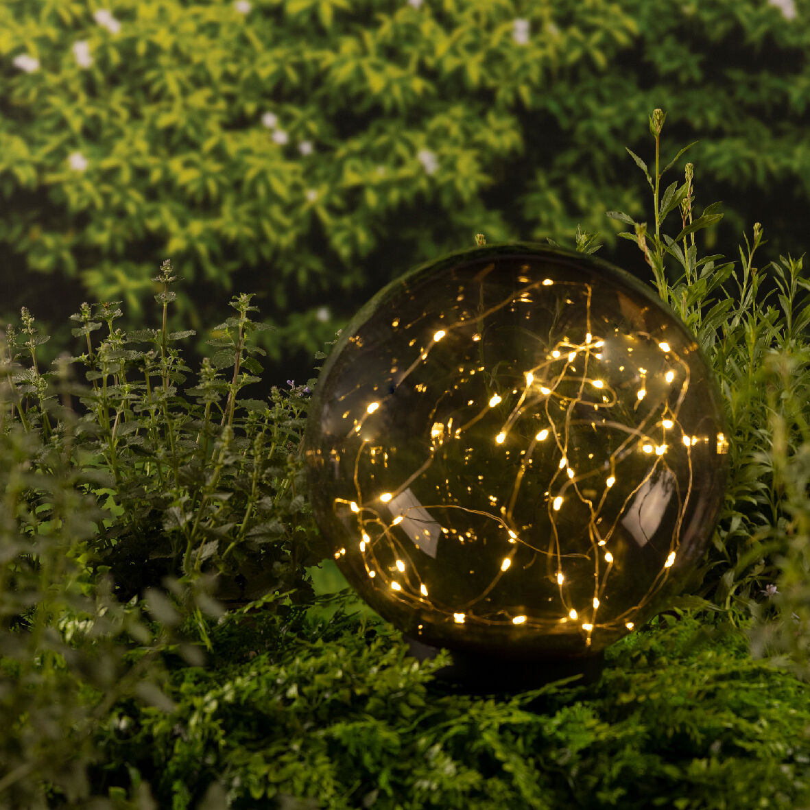 Lámpara de jardín solar Crystal 50 LED Noir