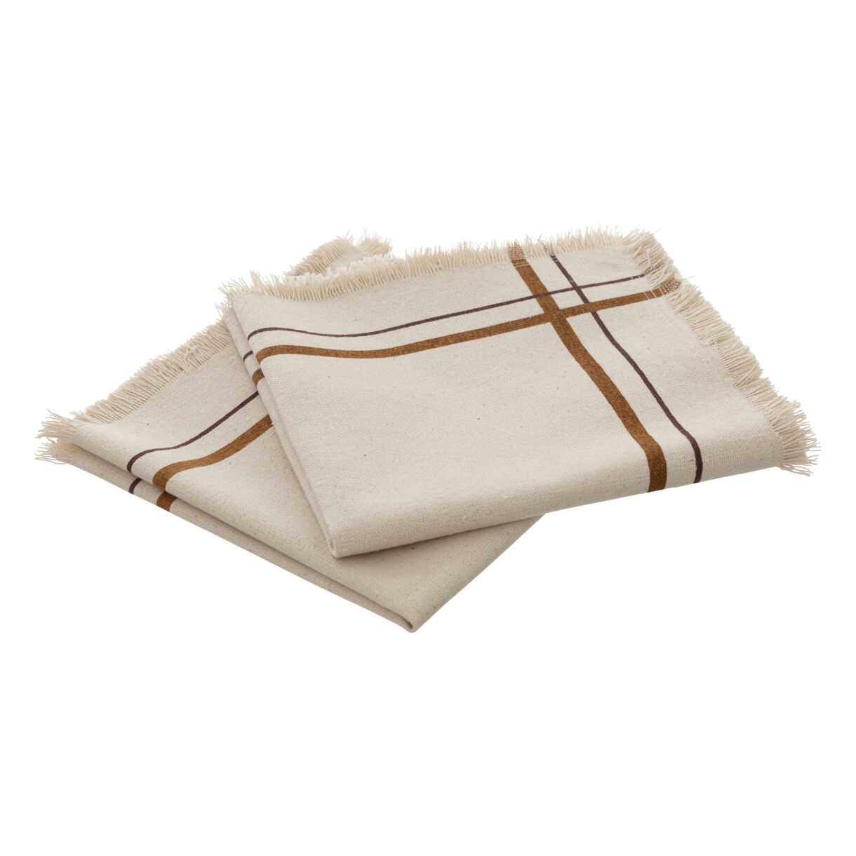 Lot de 2 serviettes coton (40 x 40 cm) Ray Beige