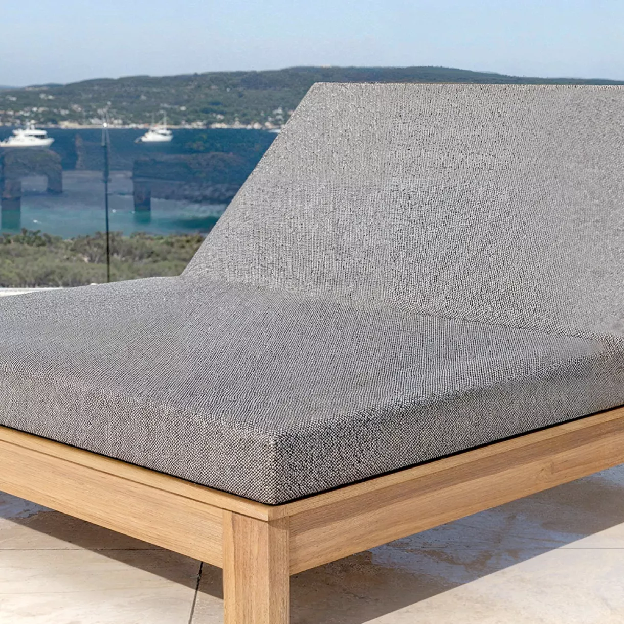 Transat double bois d'acacia Bornéo - Gris anthracite