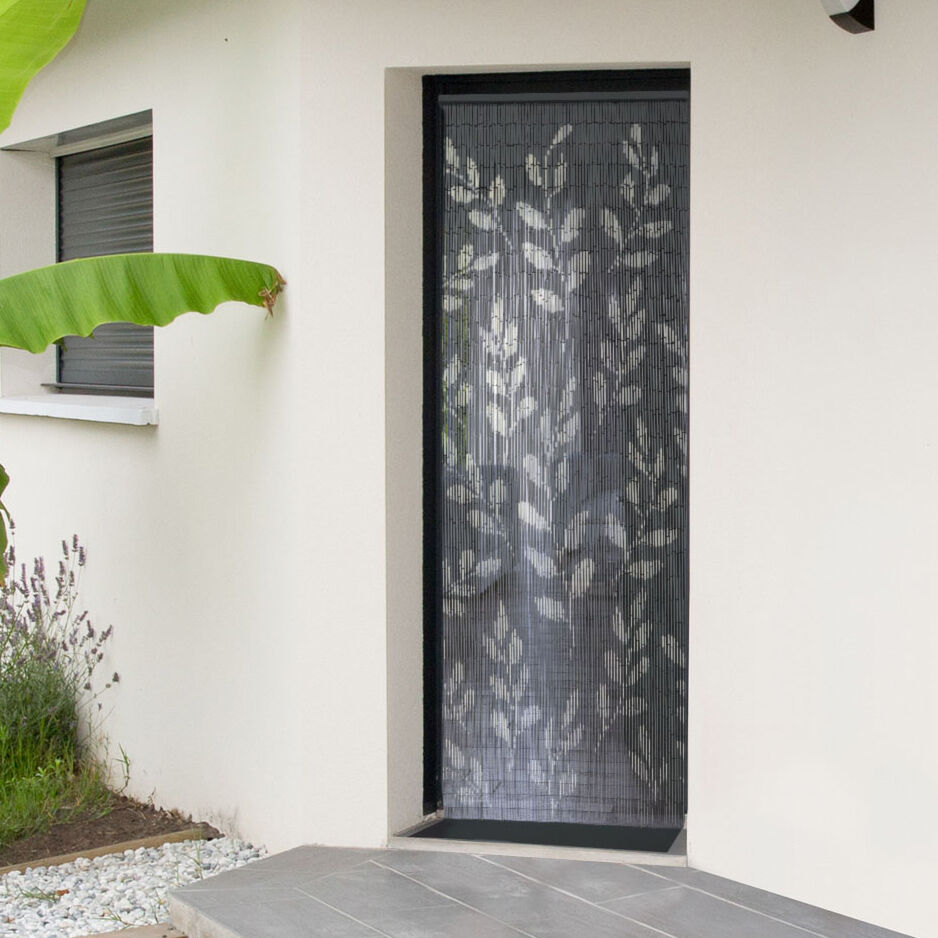 Cortina para puerta bambú (90 x 200 cm) Eucalipto Gris