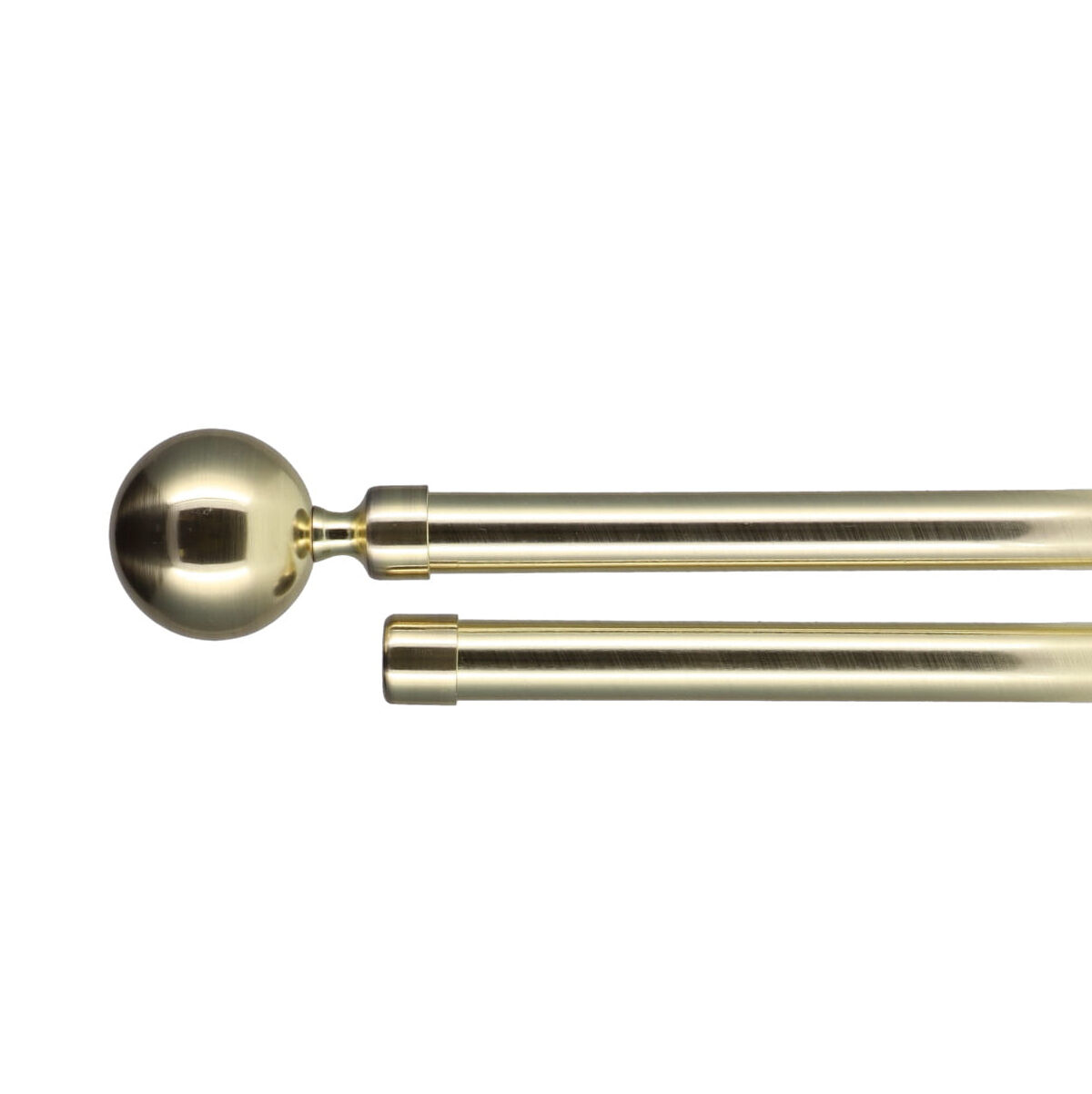 Set Gardinenstange ausziehbar doppelt (L120 - L210 cm / D19 mm) Paloma Gold