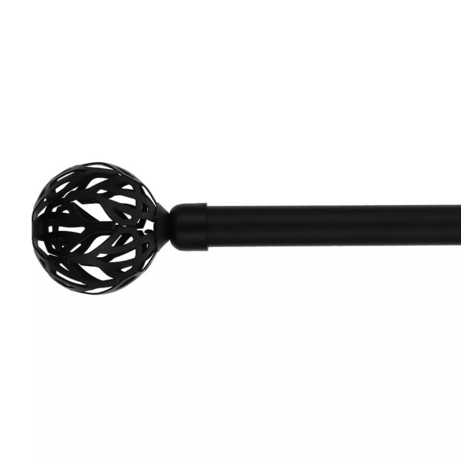 Kit de barra extensible para cortina  (L120 - L210 cm / D19 mm) Vintage Negro mate
