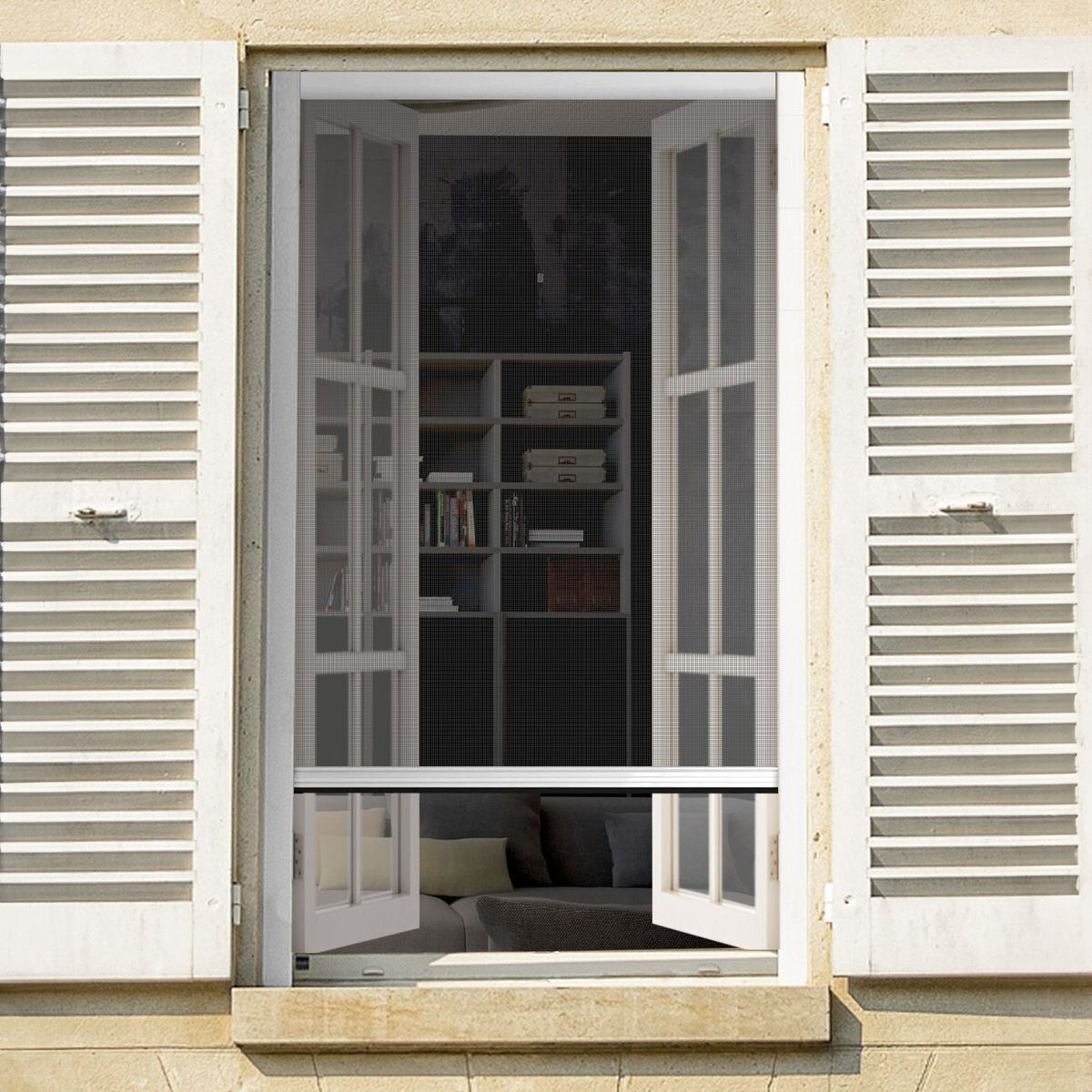 Zanzariera scorrevole per finestra (80 x 100 cm)  Bianco
