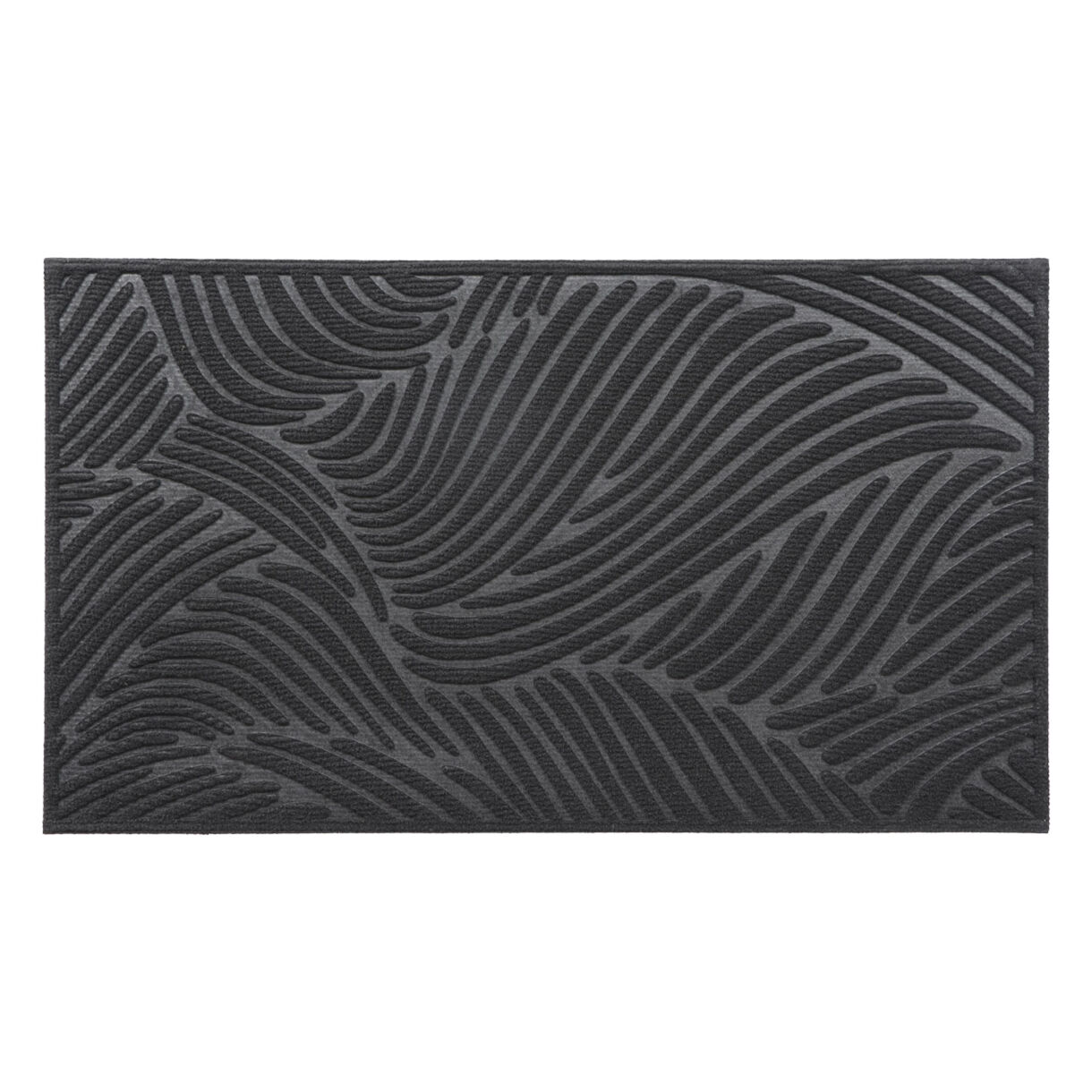 Tapis d'entrée antidérapant (43,5 x 75 cm) Vague Noir