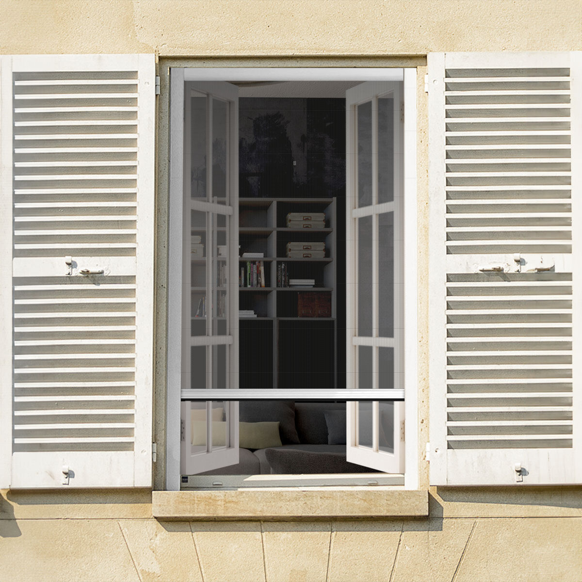 Moustiquaire fenêtre enroulable à châssis recoupable (130 x 160 cm) Moustyk Blanc
