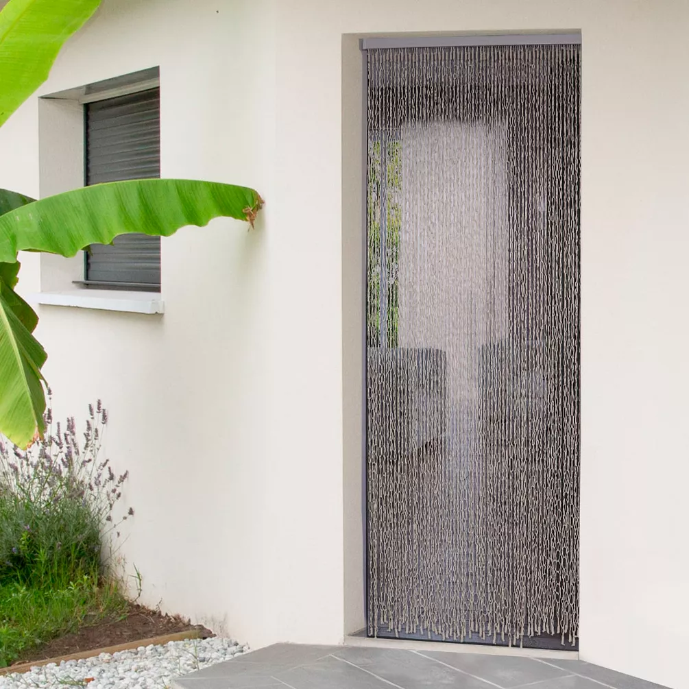 RIDEAU DE PORTE COTON/POLYESTER BOUCLE 90X200CM - NATUREL