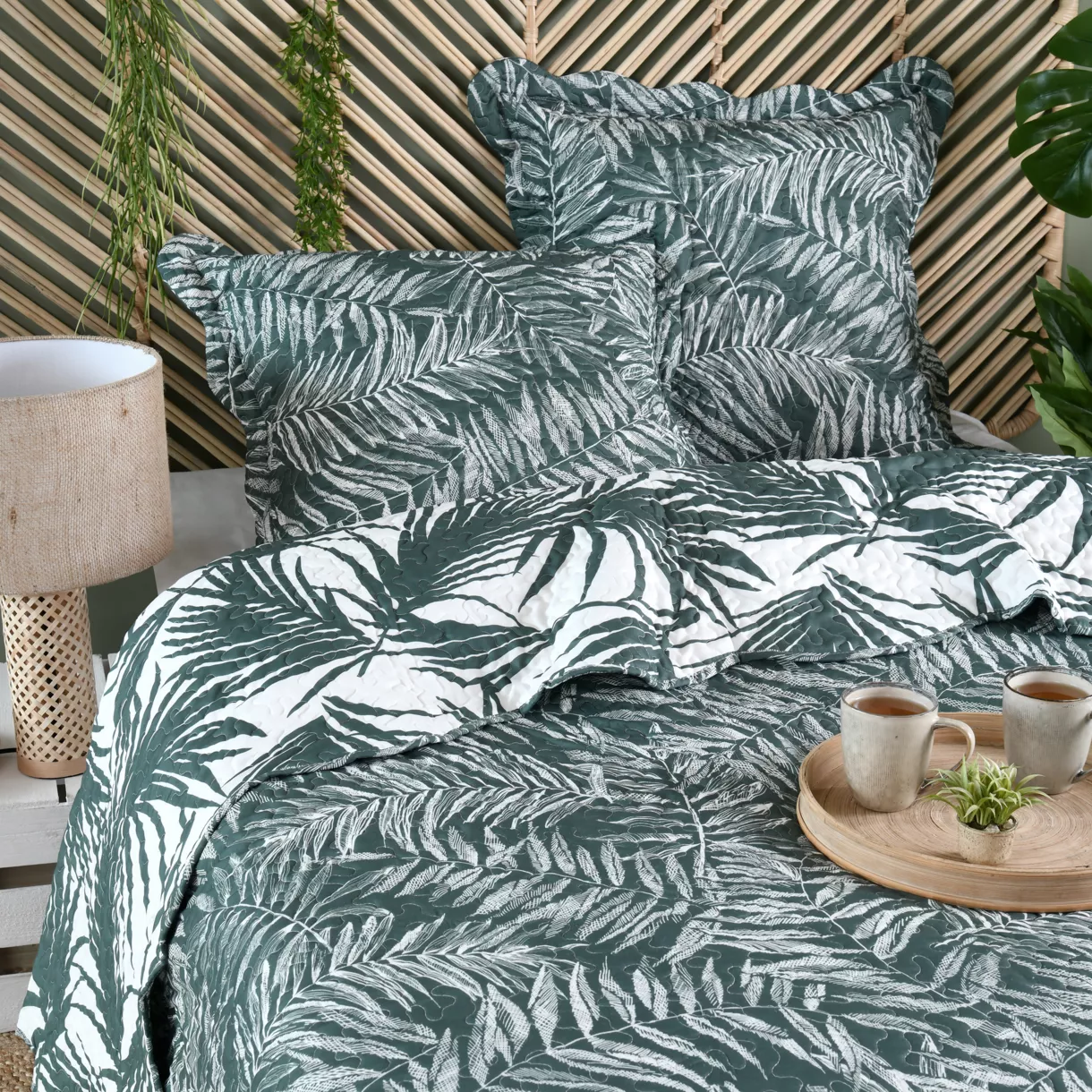 Colcha y funda de almohada (180 x 240 cm) Manisa Verde