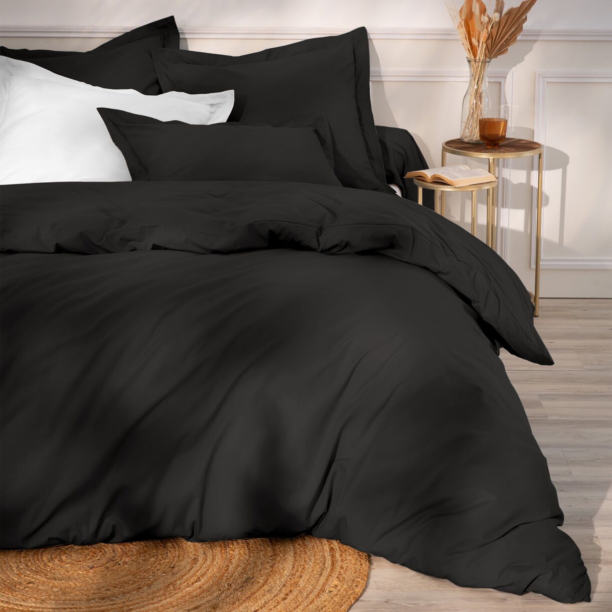 Bettbezug aus Perkal (280 x 240 cm) Cali Schwarz