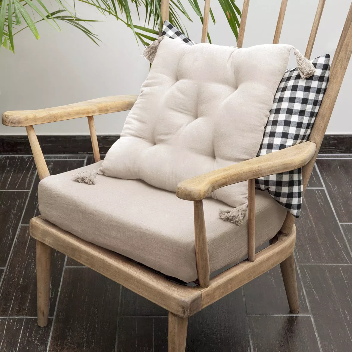 Coussin de chaise (40 cm) Gaïa Beige pampa 1
